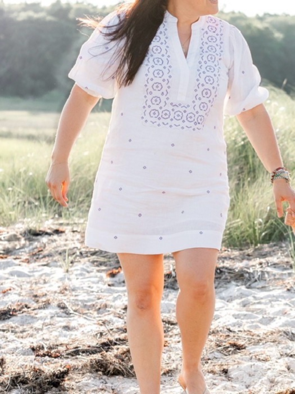 White Embroidered Cotton' Dress